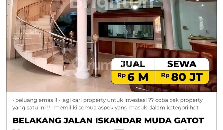 Dijual / Disewakan Rumah Lebar 14,5 Meter Inti Kota Medan