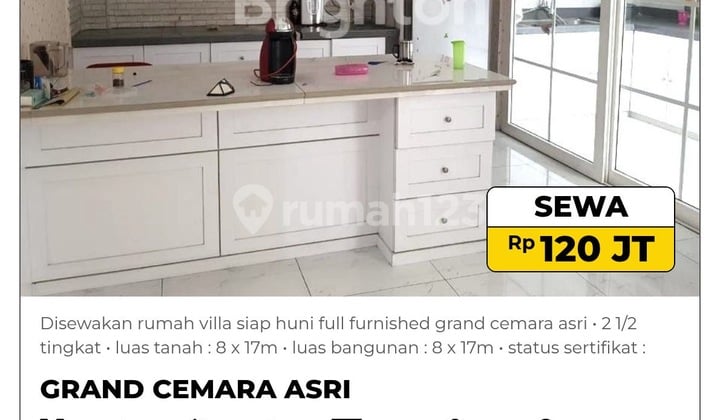 Disewakan Rumah Villa Siap Huni Full Furnishedgrand Cemara Asri