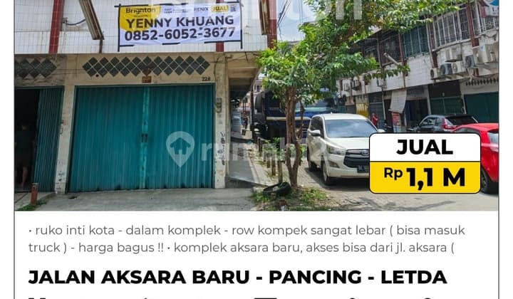 Dijual Ruko Bisnis Posisi Sudut Dalam Komplek Row Sangat Lebar