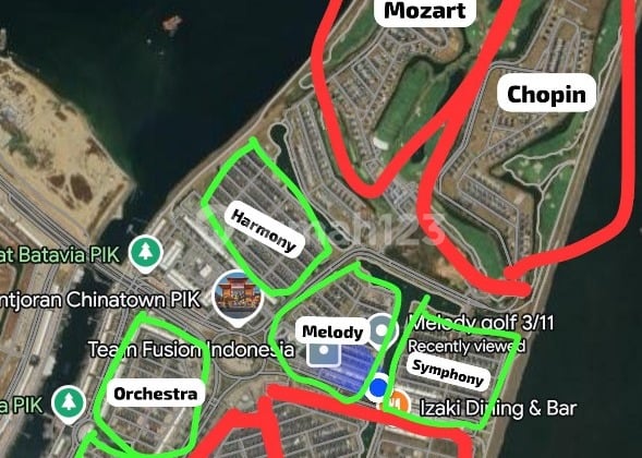 For Sale Golf Island Cluster Hook View Lake Plot PIK North Jakarta