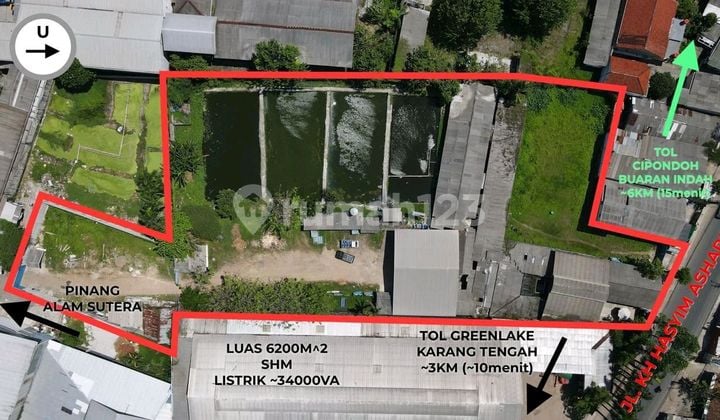 Industrial Land Area in Cipondoh, Tangerang