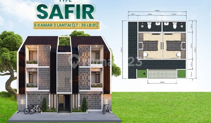 Newly Built 6-Room Boarding House for Sale Near IPB Ring 1, Cikarawang, Dramaga, Bogor