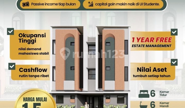 Jual Kost Baru di Kukusan 6 Kamar Dekat Ui. Ring. 1K Kukusan Beji Depok