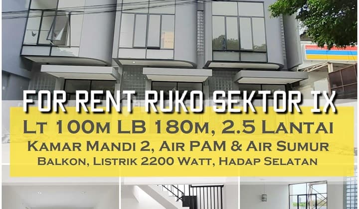 Ruko Siap Huni di Sektor Ix Bintaro Jaya, Luas Tanah 100M, 2,5 Lantai Harga 200 Jt/Thn Nego