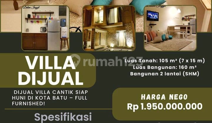 Dijual Villa Cantik Siap Huni di Kota Batu - Full Furnished!