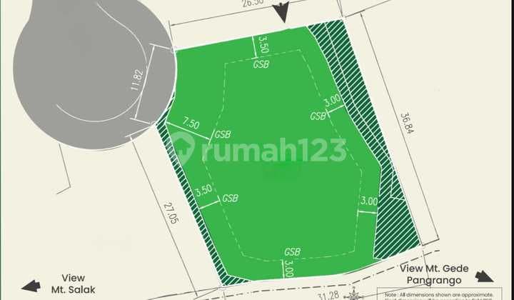 9jt Rancamaya Kavling 1177m² Ngantong Hoki Badan Barat Laut