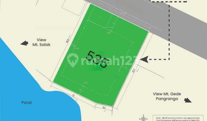 10.2jt Rancamaya Kavling 535m² Lebar 20 Utara-timur-selatan