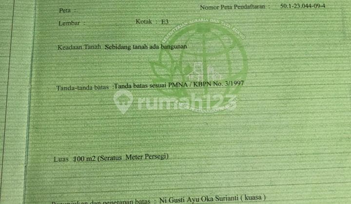 Tanah Siap Bangun Zona Perumahan Muding Mekar Kerobokan Bali
