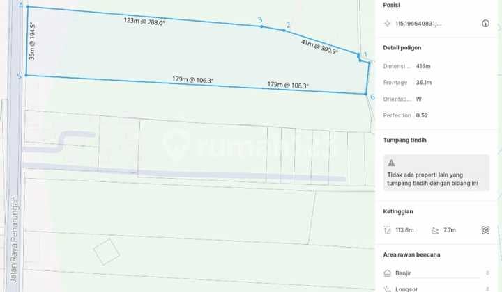 Disewakan Tanah 30 Are di Jalan Utama Anggungan