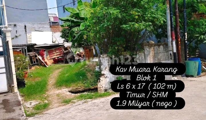 Dijual : Kavling Di Muara Karang Luas 6 X 17 ( 102 ) M2