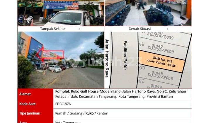 Dijual Murah Ruko Di Modernland Tangerang