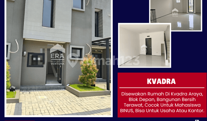 F007 Disewakan Unit Kvadra Dekat Binus Araya Malang