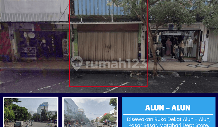 Disewakan Ruko Dekat Alun - Alun, Pasar Besar, Kayutangan