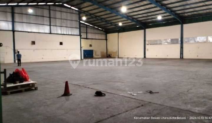 For Rent, Ready-to-Occupy Warehouse Harapan Jaya Bekasi Near Pondok Ungu, Land Area 1000 m², Land Area 1350 m²