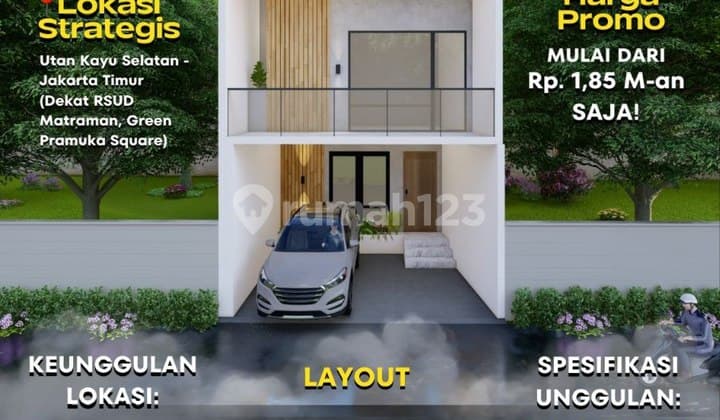 Rumah 3 Lantai Premium Strategis di Utan Kayu - Hanya 8 Unit !
