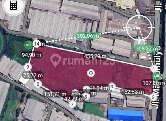 Sold!!! Land on Jln Raya Margomulyo, Very Suitable for Building Warehouses or Factories. Sold Below Market Price. Clear and Clean Land.