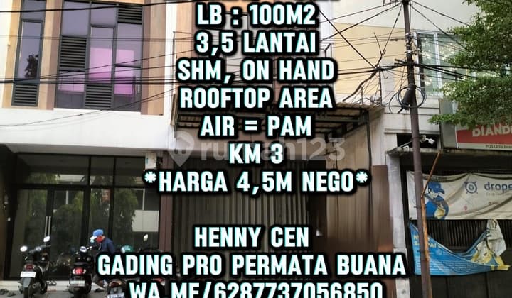 Ruko Aries Utama 4X14 3,5 Lantai Jalan Raya Utama