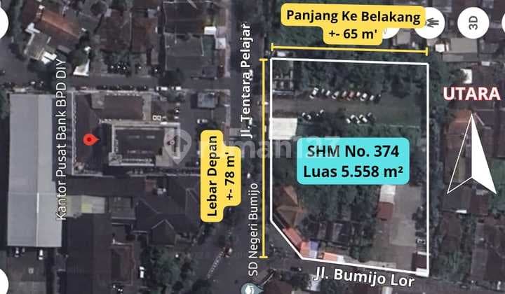 DIJUAL TANAH (SHM) LOKASI SANGAT STRATEGIS DI BUMIJO, JETIS, KOTA JOGJA