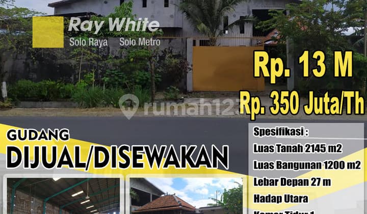 Dijual Gudang Di Sukoharjo Zona Industri Akses Kontainer