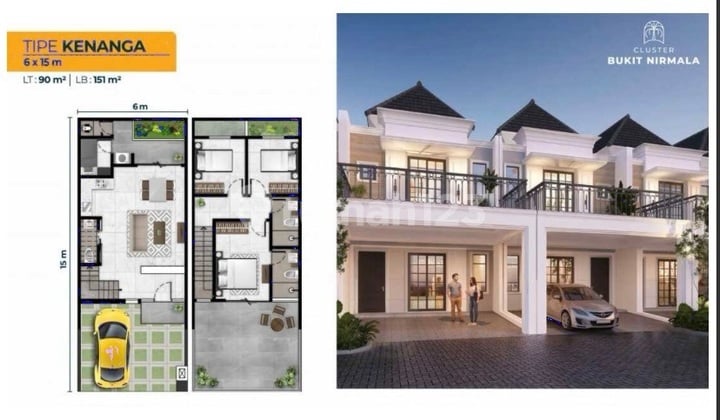 Rumah Sewa Brand New 6X15 di Bukit Nirmala Pik 2