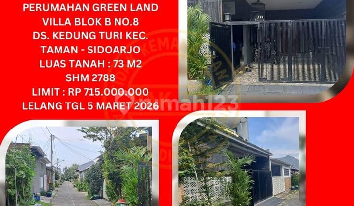 Jual Rumah Lelang Bank di Sidoarjo (Green Land Villa - Kedungturi Taman) : Lelang Kpknl