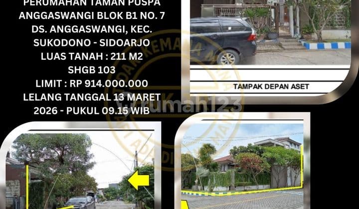 Jual Rumah Lelang Bank di Sukodono Sidoarjo (Taman Puspa Anggaswangi) - Lelang Kpknl