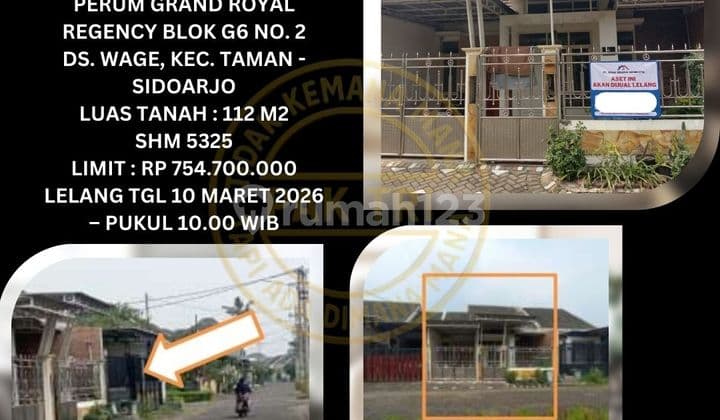 Jual Rumah Lelang Bank di Taman Sidoarjo (Perum Grand Royal Regency) - Lelang Kpknl