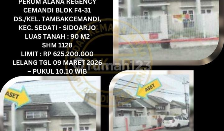 Jual Rumah Lelang Bank di Sedati Sidoarjo (Perum Alana Regency Cemandi) - Lelang Kpknl Jual Rumah Lelang Bank di Sedati Sidoarjo (Perum Alana Regency Cemandi) - Lelang Kpknl