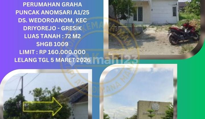 Jual Rumah Lelang Bank di Gresik (Graha Puncak Anomsari - Driyorejo) : Lelang Kpknl