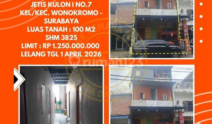 Dijual Rumah Kost-Kostan Via Lelang di Wonokromo Surabaya (Jl. Jetis Kulon I) - Lelang Kpknl