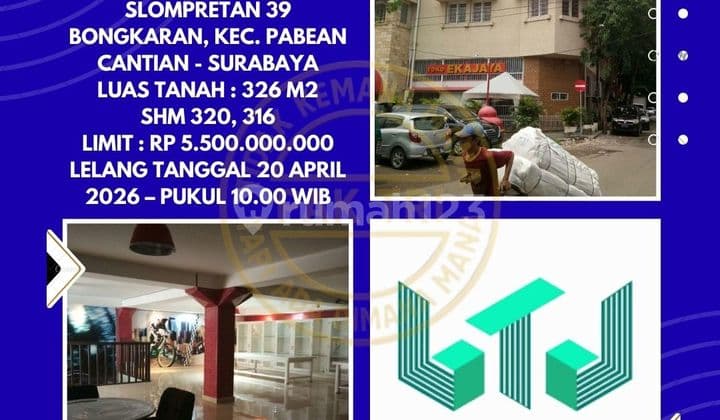 Dijual Ruko Via Lelang di Pabean Cantian Surabaya (Ruko di Jalan Slompretan) - Lelang Kpknl