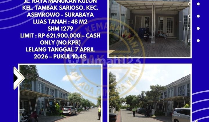 Dijual Rumah Via Lelang di Asemrowo Surabaya (Jl. Raya Manukan Kulon) - Lelang Kpknl
