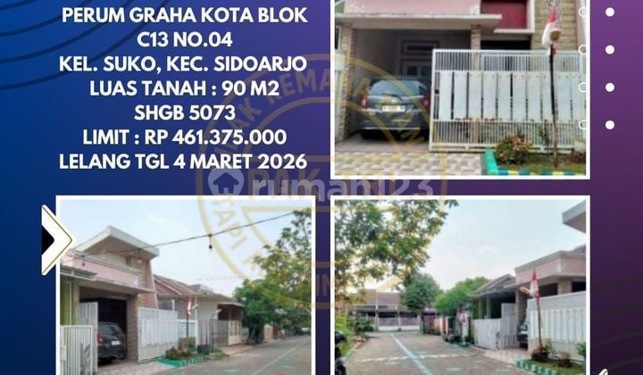 Jual Rumah Lelang Bank Suko Sidoarjo (Perum Graha Kota) - Lelang Kpknl