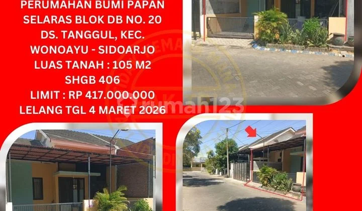Jual Rumah Lelang Bank di Sidoarjo (Perum Bumi Papan Selaras - Wonoayu) : Lelang Kpknl