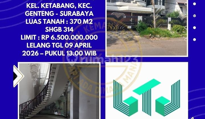 Dijual Rumah Via Lelang di Genteng Surabaya (Jalan Kecilung - Ketabang) - Lelang Kpknl