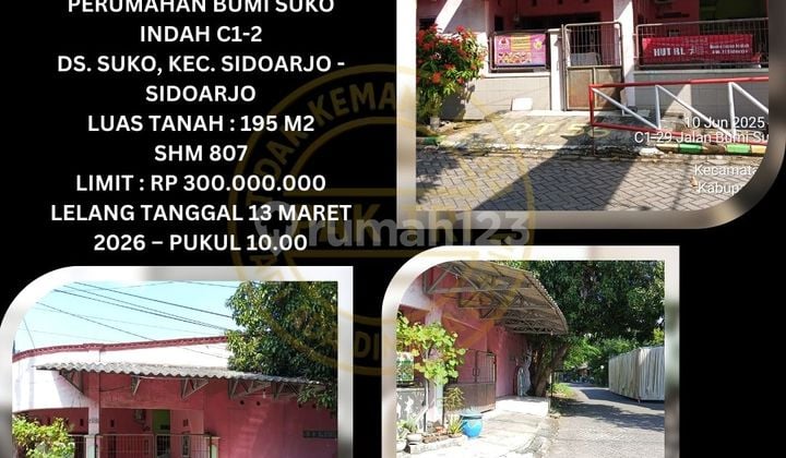 Jual Rumah Lelang Bank di Suko Sidoarjo (Perum Bumi Suko Indah) - Lelang Kpknl