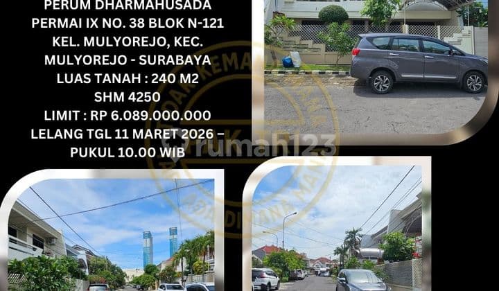 Jual Rumah Lelang Bank di Mulyorejo Surabaya (Perum Dharmahusada Permai) - Lelang Kpknl