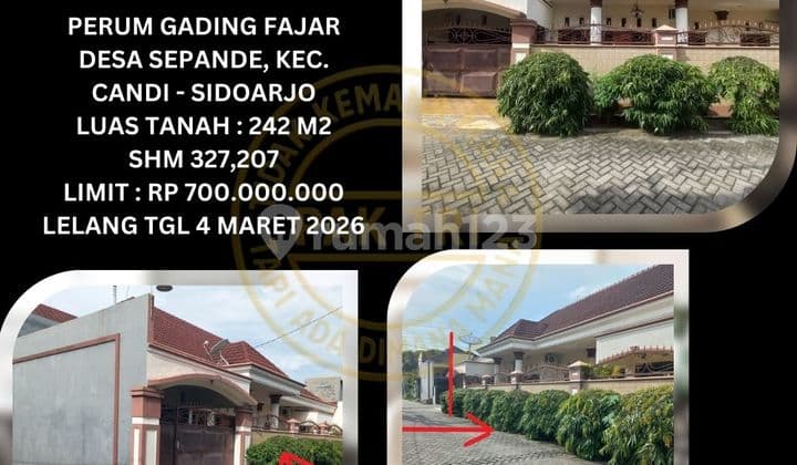 Jual Rumah Lelang Bank di Sidoarjo (Gading Fajar Sepande) : Lelang Kpknl