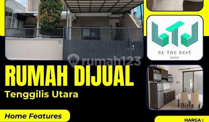 Kawasan Strategis!! Dijual Rumah 2 Lantai di Tenggilis Utara, Surabaya