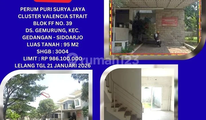 Jual Rumah Lelang Bank di Sidoarjo (Puri Surya Jaya) - Lelang Kpknl Jual Rumah Lelang Bank di Sidoarjo (Puri Surya Jaya) - Lelang Kpknl