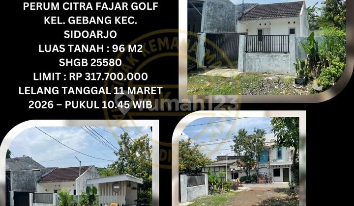 Jual Rumah Lelang Bank di Candi Sidoarjo (Citra Fajar Golf - Gebang) - Lelang Kpknl