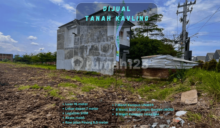Kavling Perumahan 5 Menit Alun Alun Malang Row Jalan 6 Meter untuk Bangun Rumah