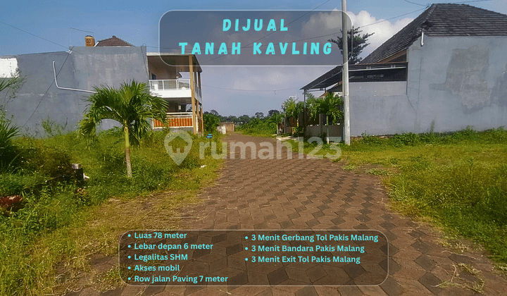 Tanah Perumahan Cocok Bangun Rumah Row Jalan 6 Meter 3 Menit Exit Tol Pakis Malang