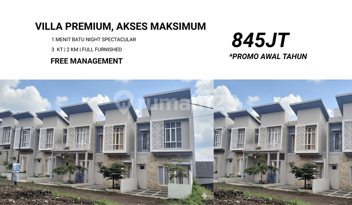 Full Furnished Villa SHM 1 Menit Batu Night Spectacular