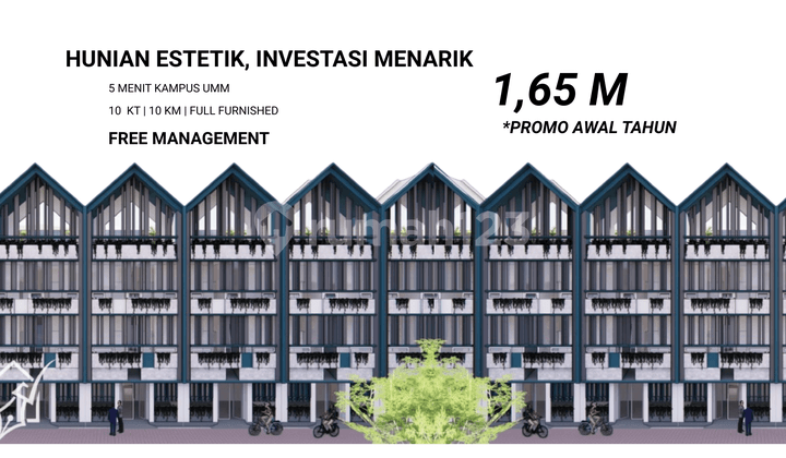 Rukost Premium 1,65 M Dekat Kampus Umm Legalitas Aman