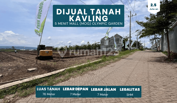 "Housing plot suitable for building a house, 6 minutes to Mall Mog Malang, road frontage 6 meters."