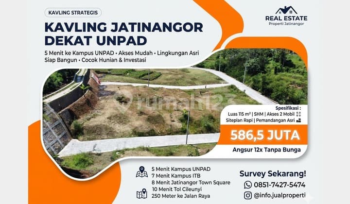 Jual Cepat Kavling SHM Jatinangor Dekat Unpad - bisa Angsur 12X Tanpa Bunga