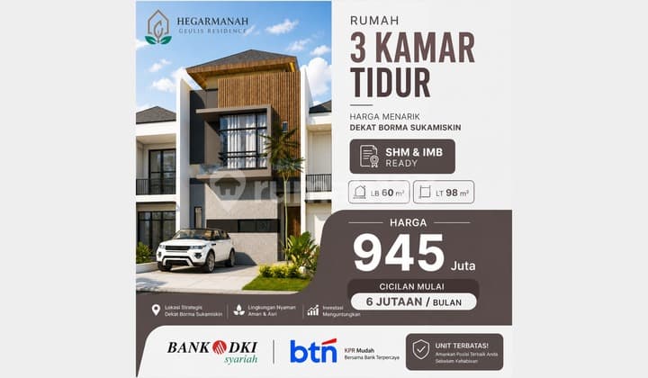 Bebas Banjir, Rumah, SHM Elevia Home Arcamanik Antapani Kota Bandung