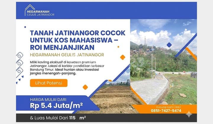 Tanah Jatinangor Cocok untuk Kos Mahasiswa - Roi Menjanjikan