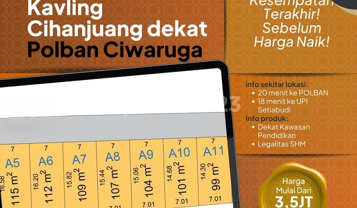 Kavling Strategis Cihanjuang Dekat Kampus Polban Ciwaruga